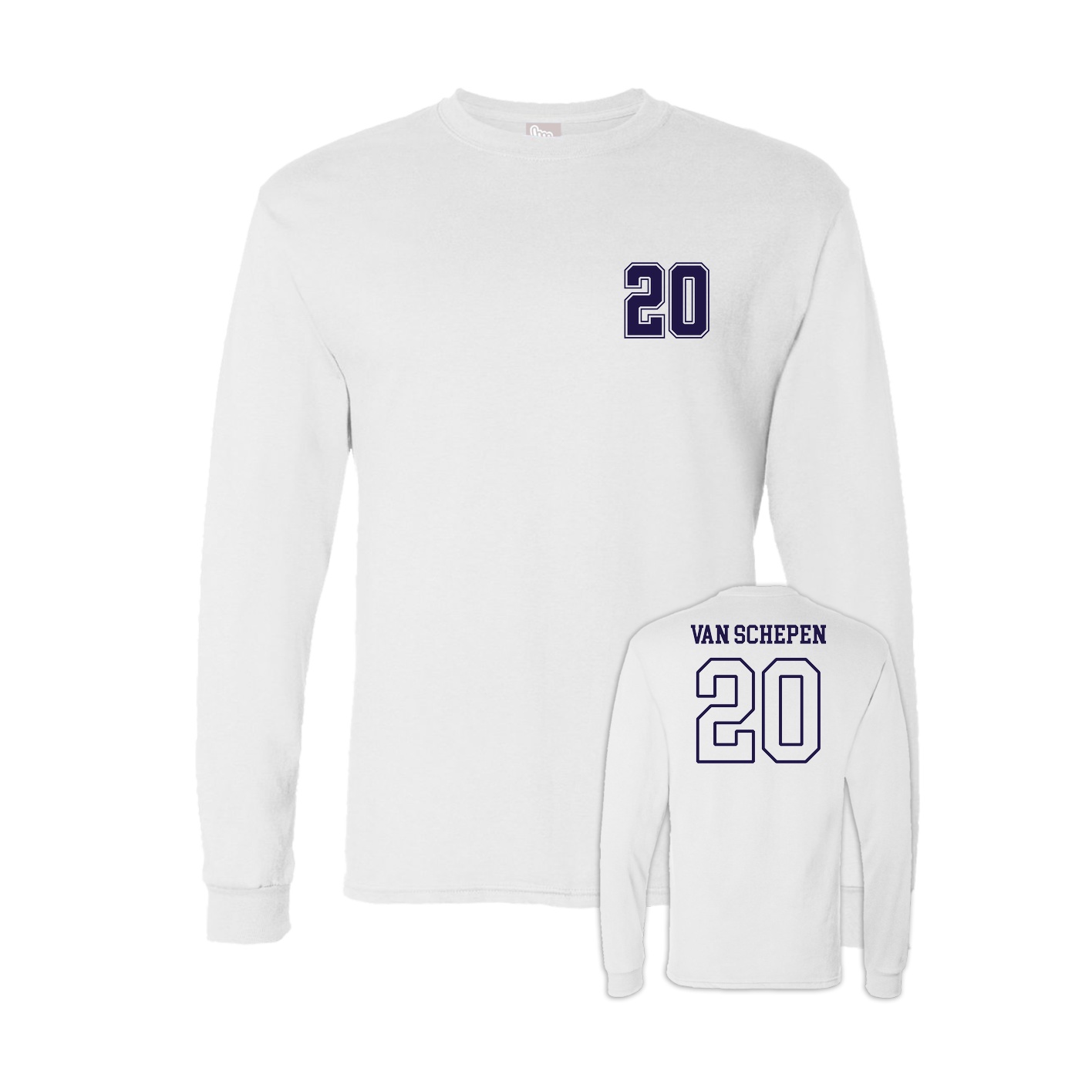 Long Sleeve Tee — Chest Back in White