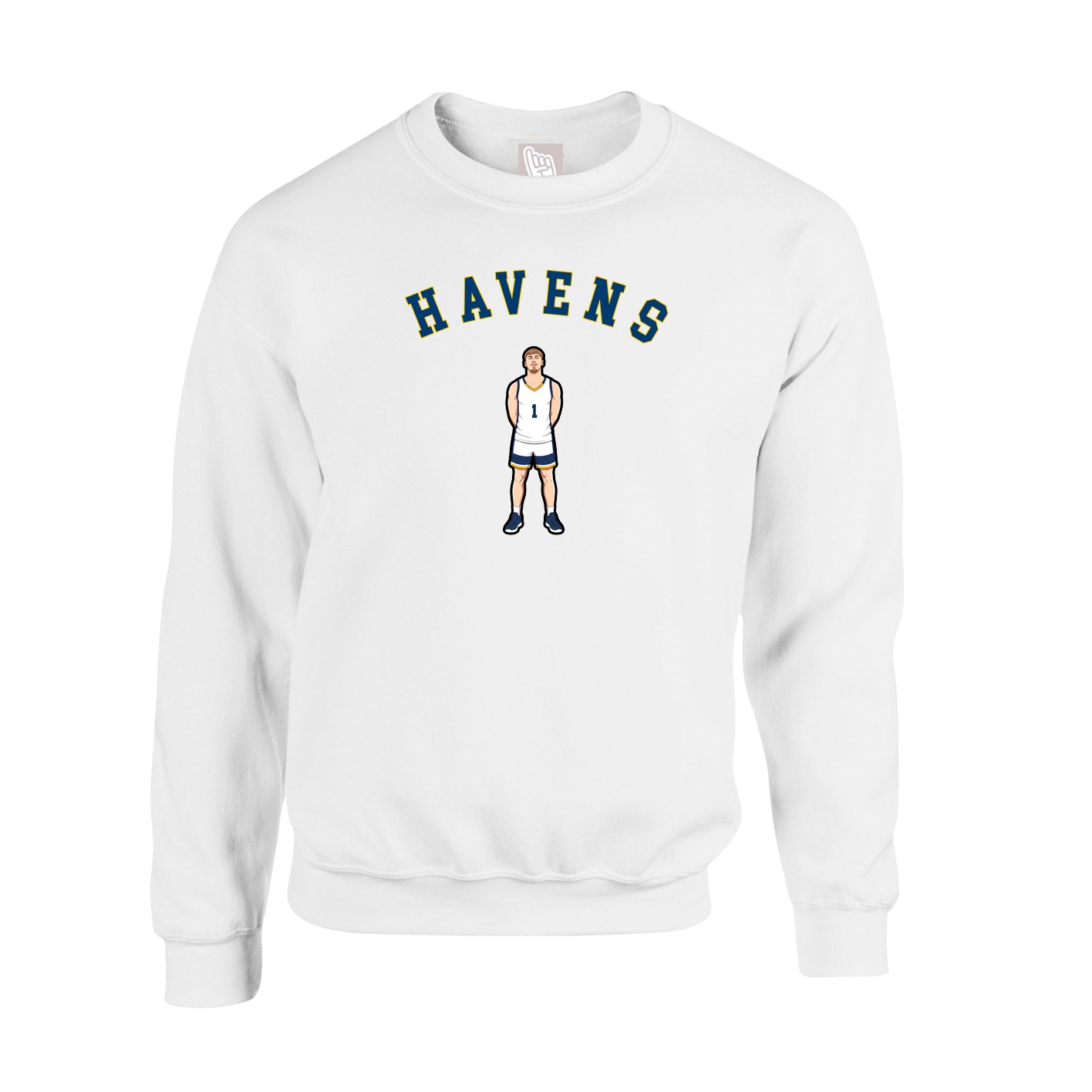 Fleece Crew — Shirsey Arch in White