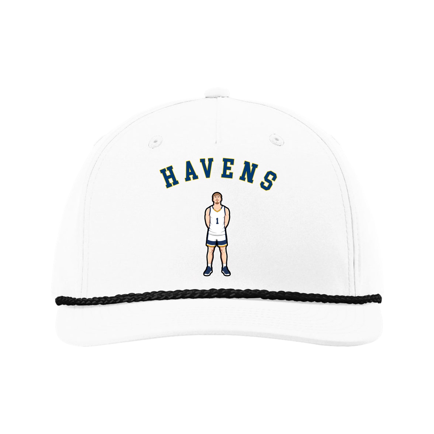 Five-Panel Classic Rope Cap — Shirsey Arch in White