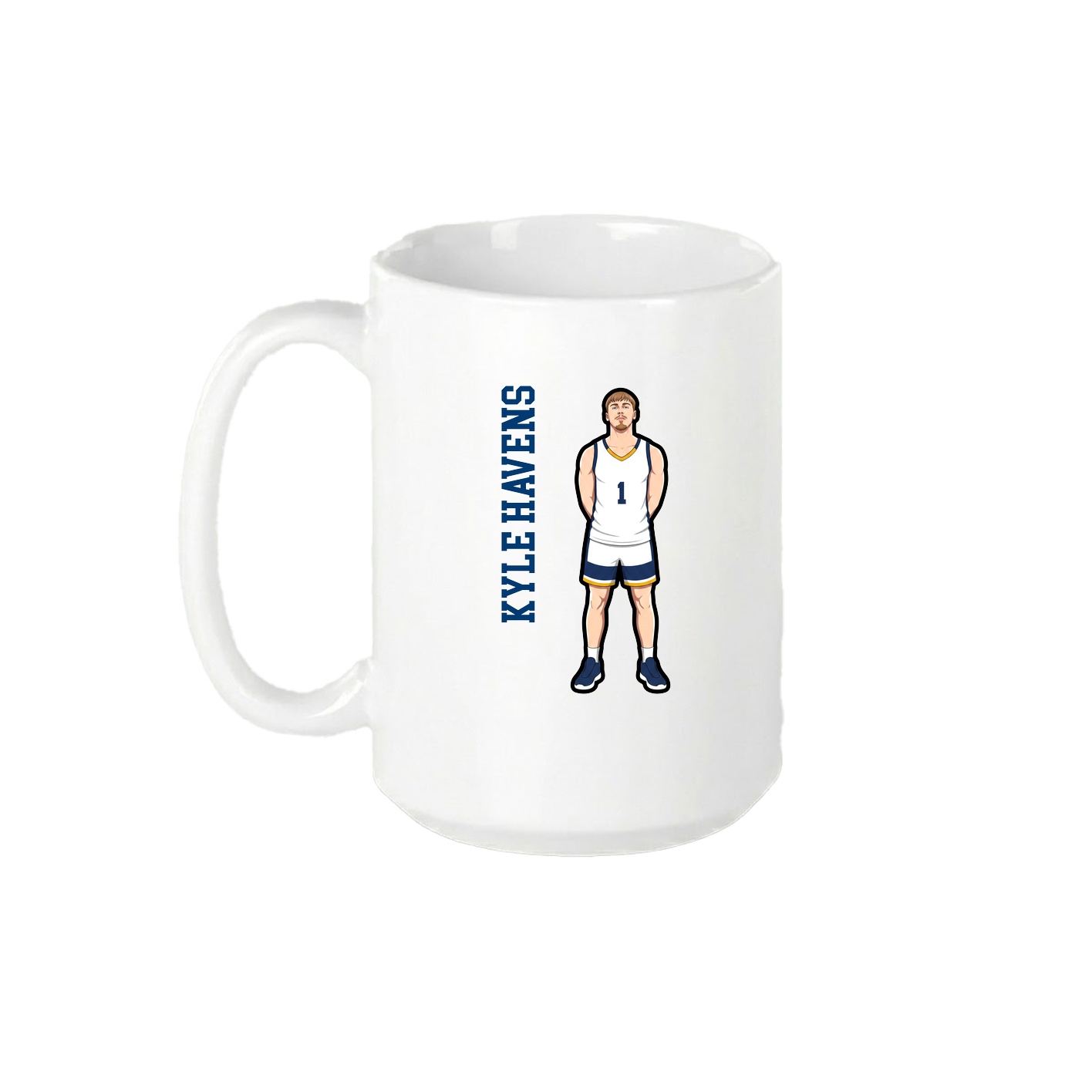 15oz Coffee Mug — Name Vertical in White