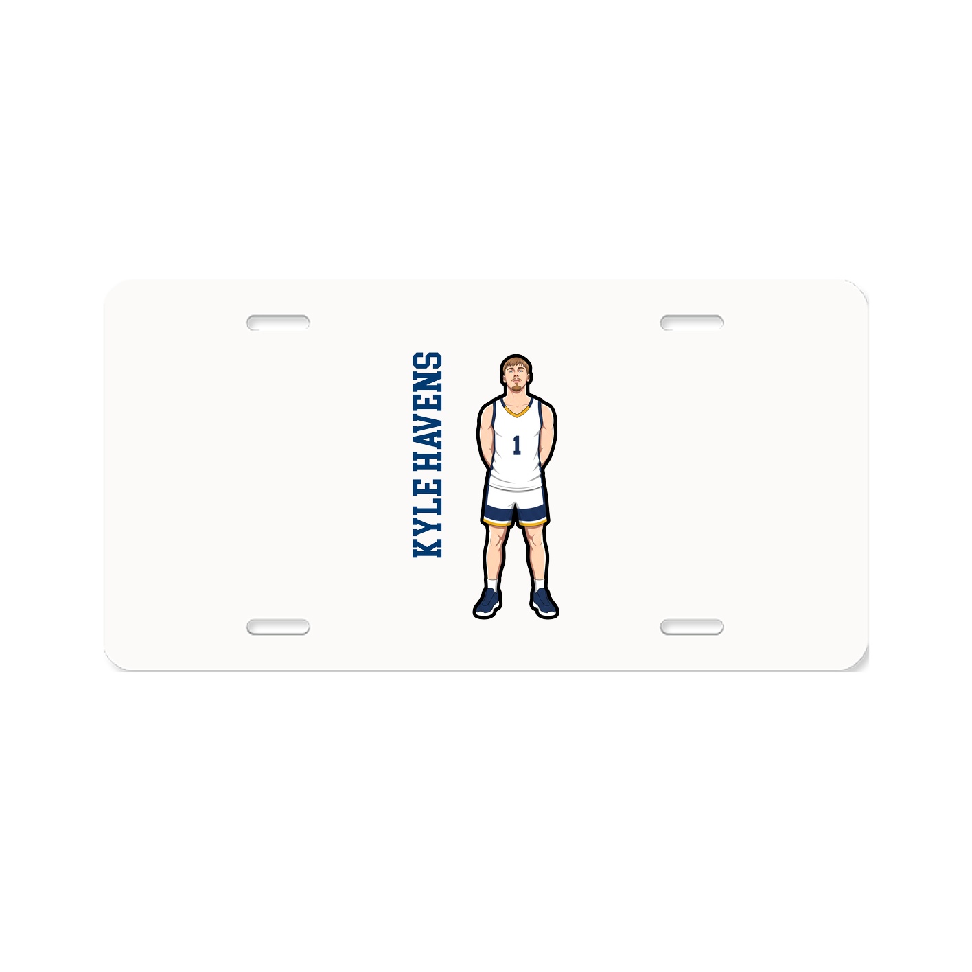 License Plate — Name Vertical in Classic