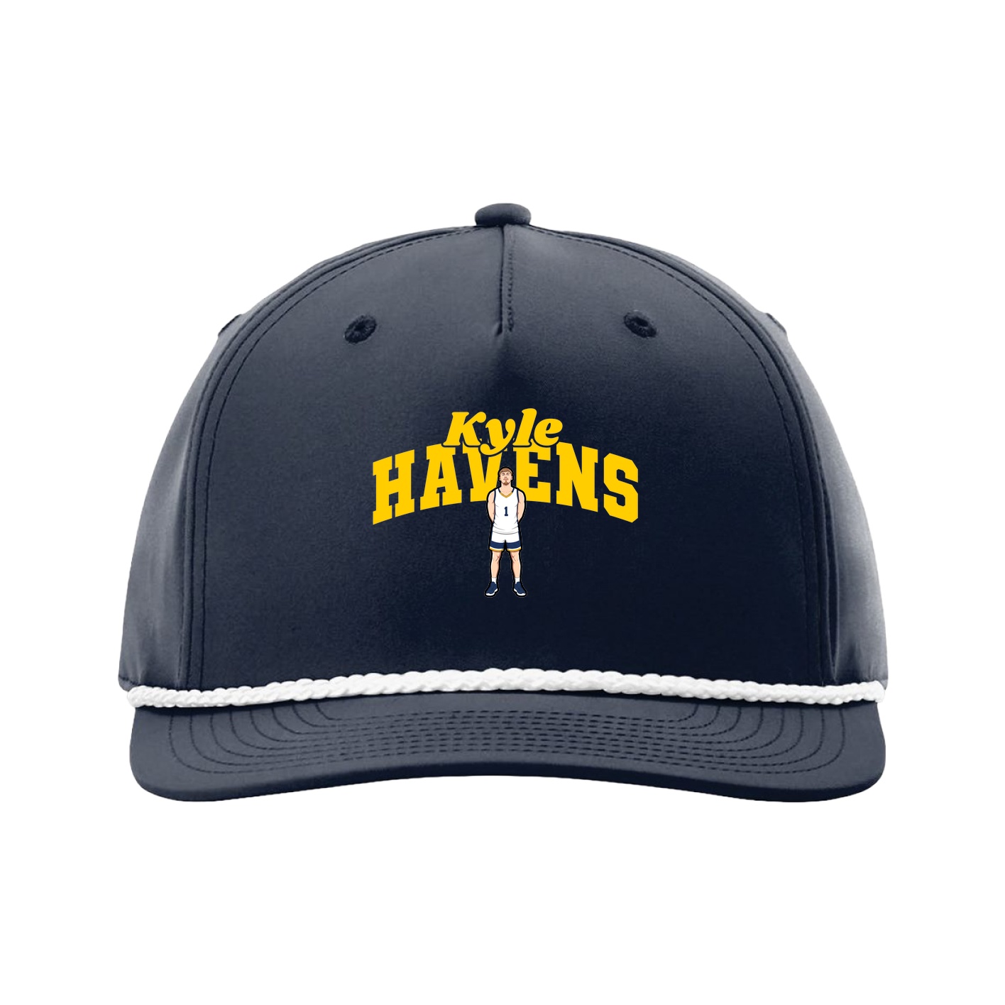 Five-Panel Classic Rope Cap — Signature Arch in Navy