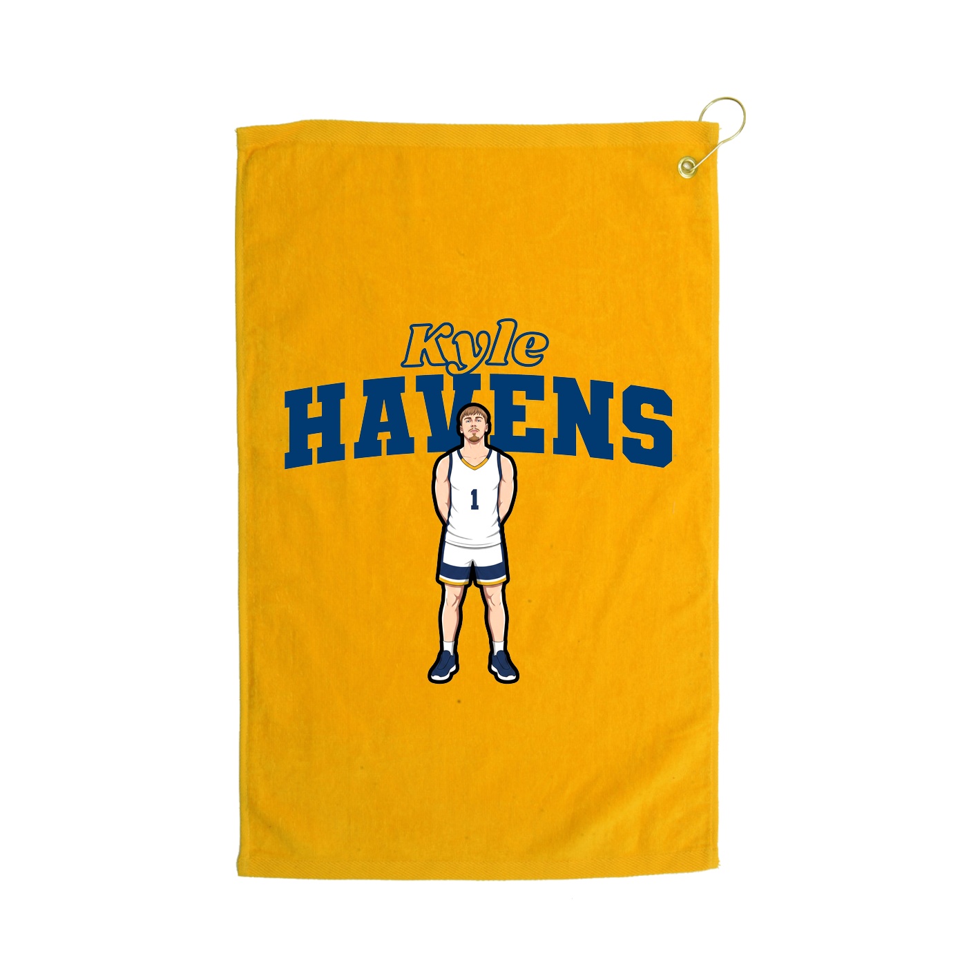 Golf Towel — Name Arch in Gold