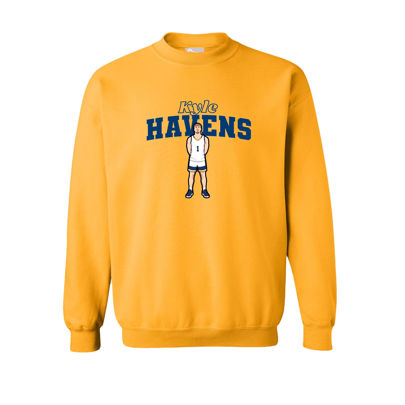 Fleece Crew — Name Arch in Gold
