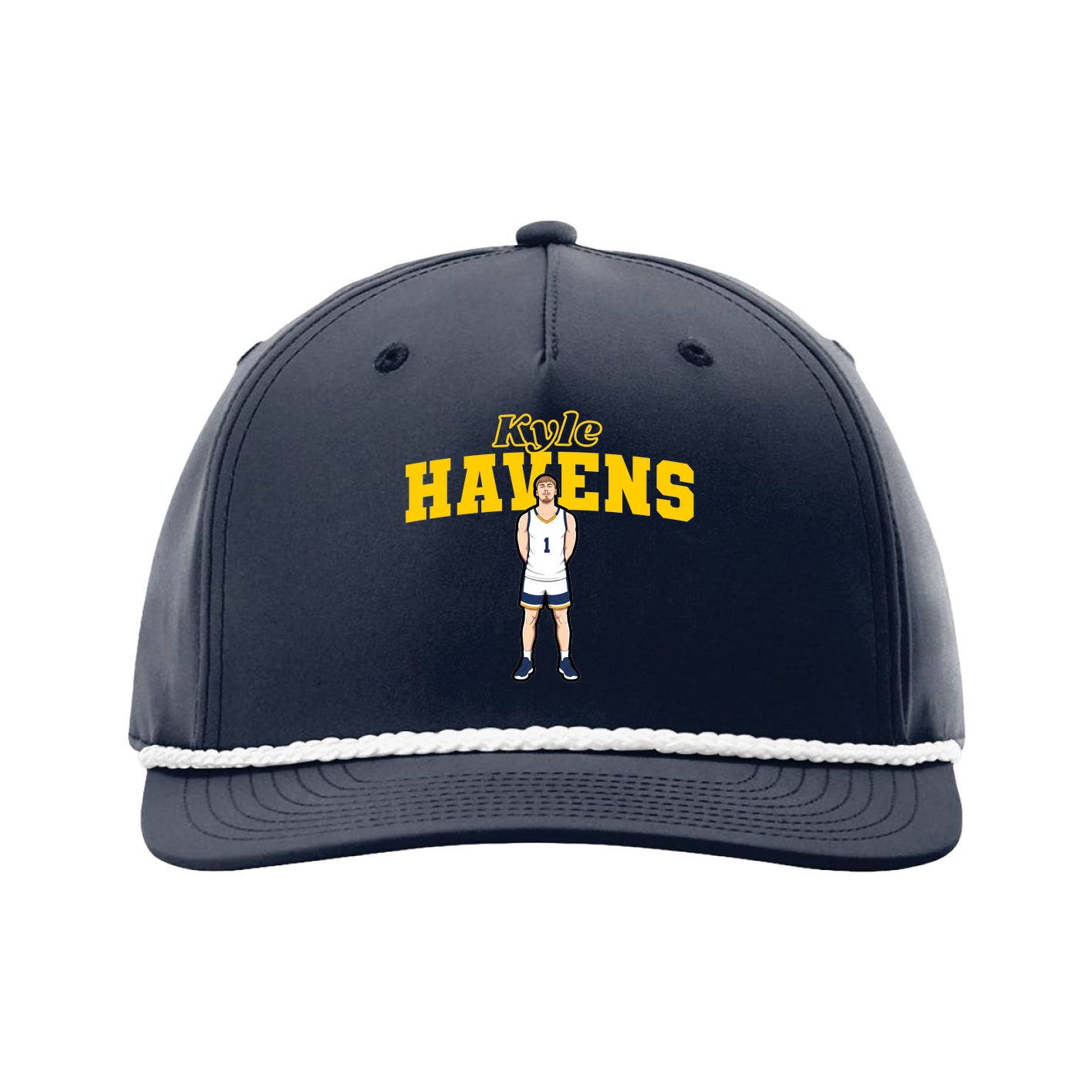 Five-Panel Classic Rope Cap — Name Arch in Navy