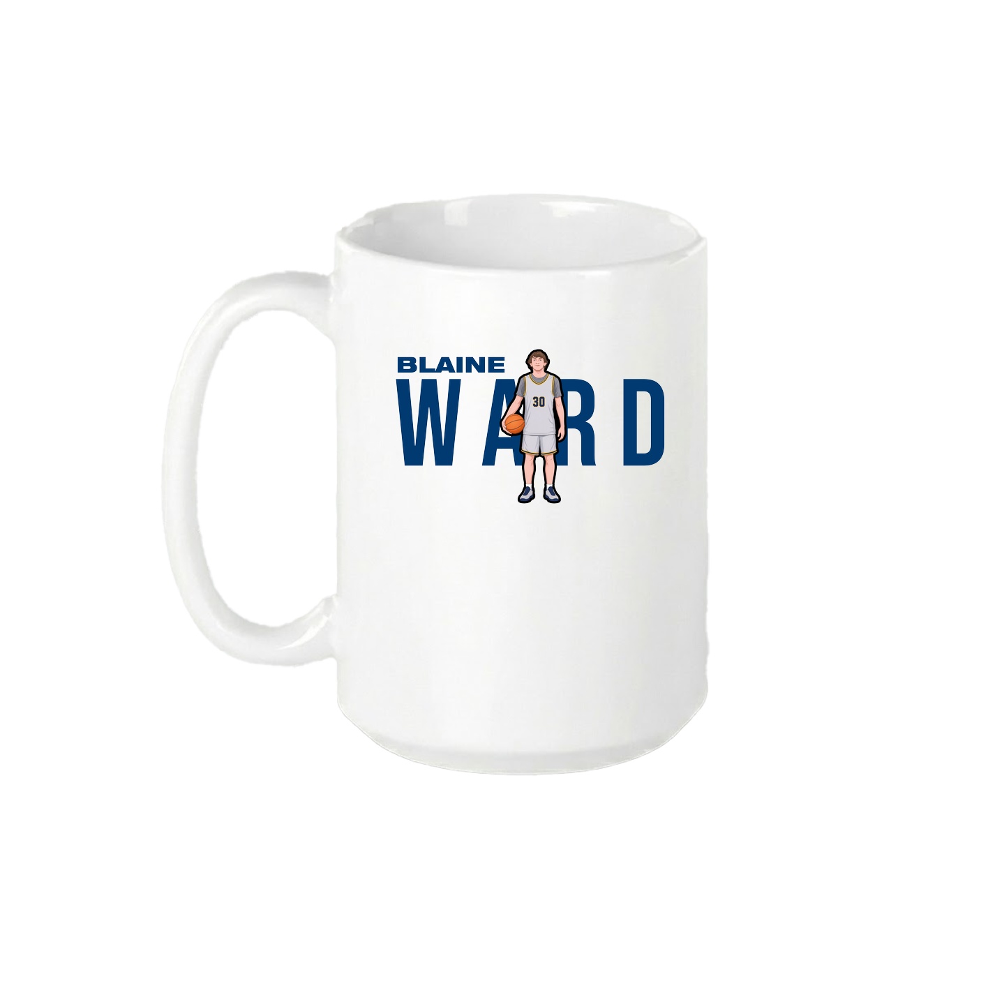 15oz Coffee Mug — Player Name in White