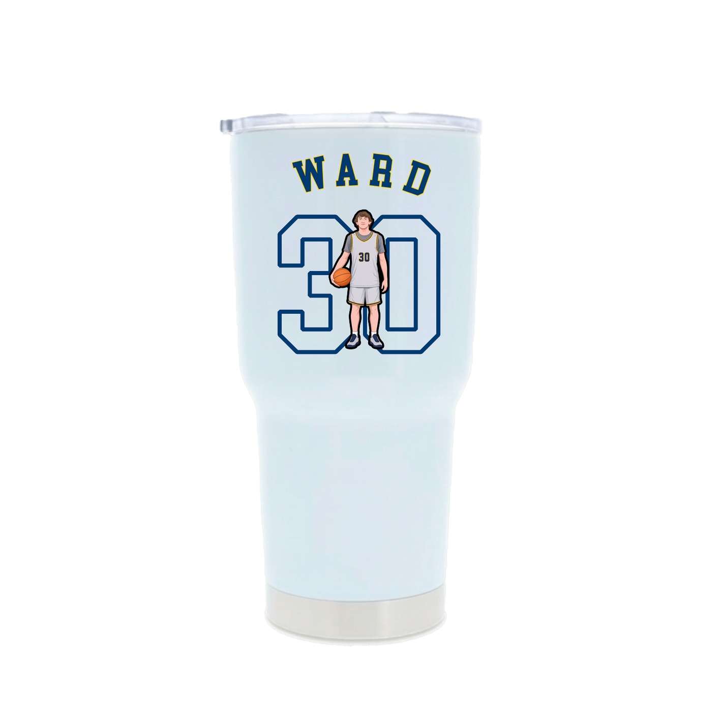 30oz Stainless Steel Tumbler — Shirsey Arch in White