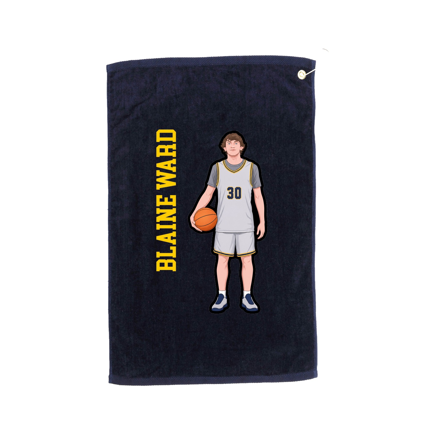 Golf Towel — Name Vertical in Navy