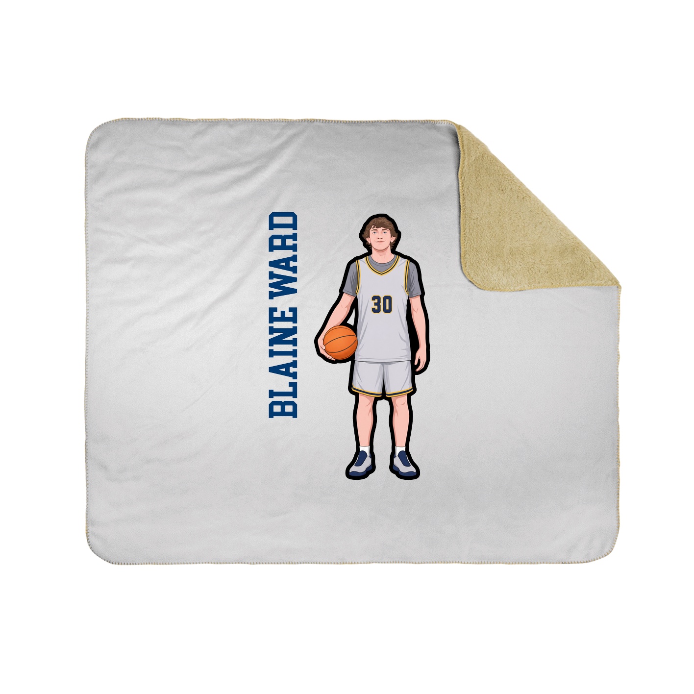 Throw Blanket — Name Vertical in White