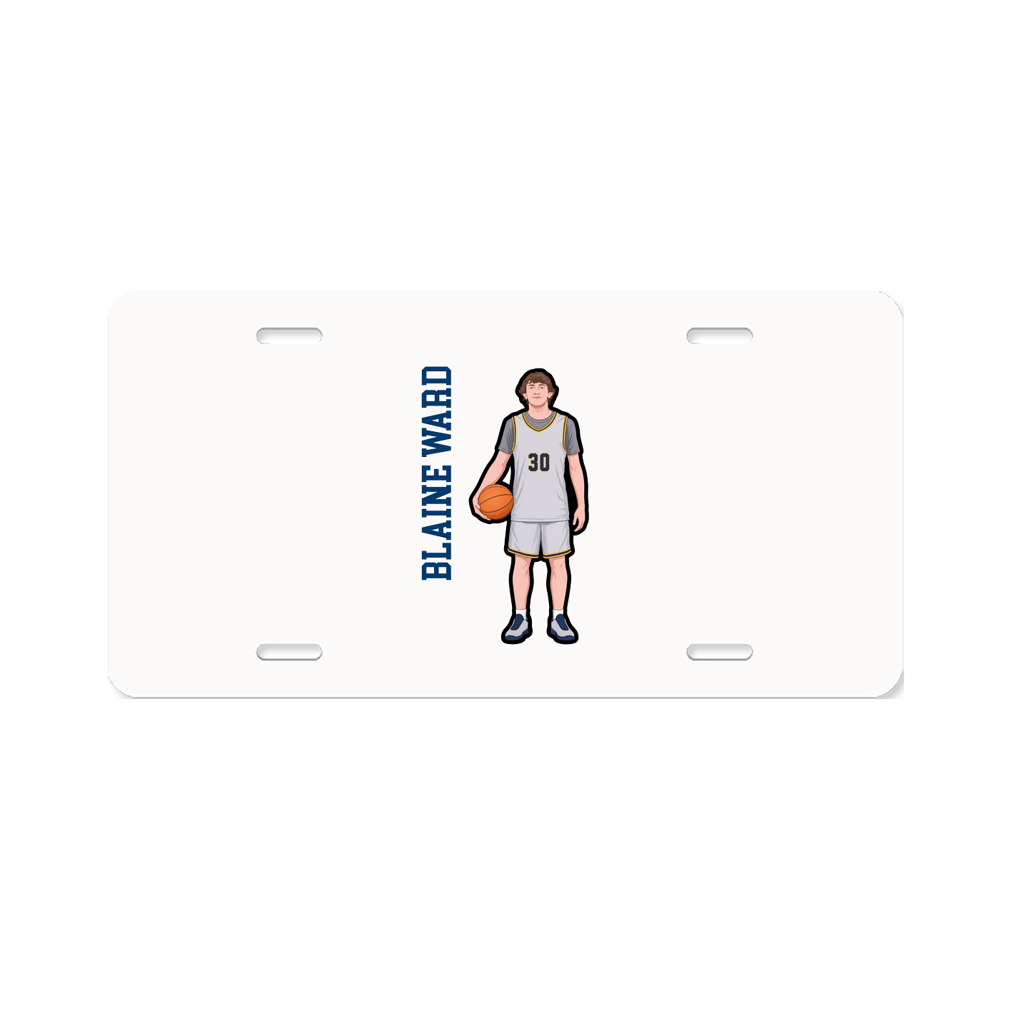 License Plate — Name Vertical in Classic