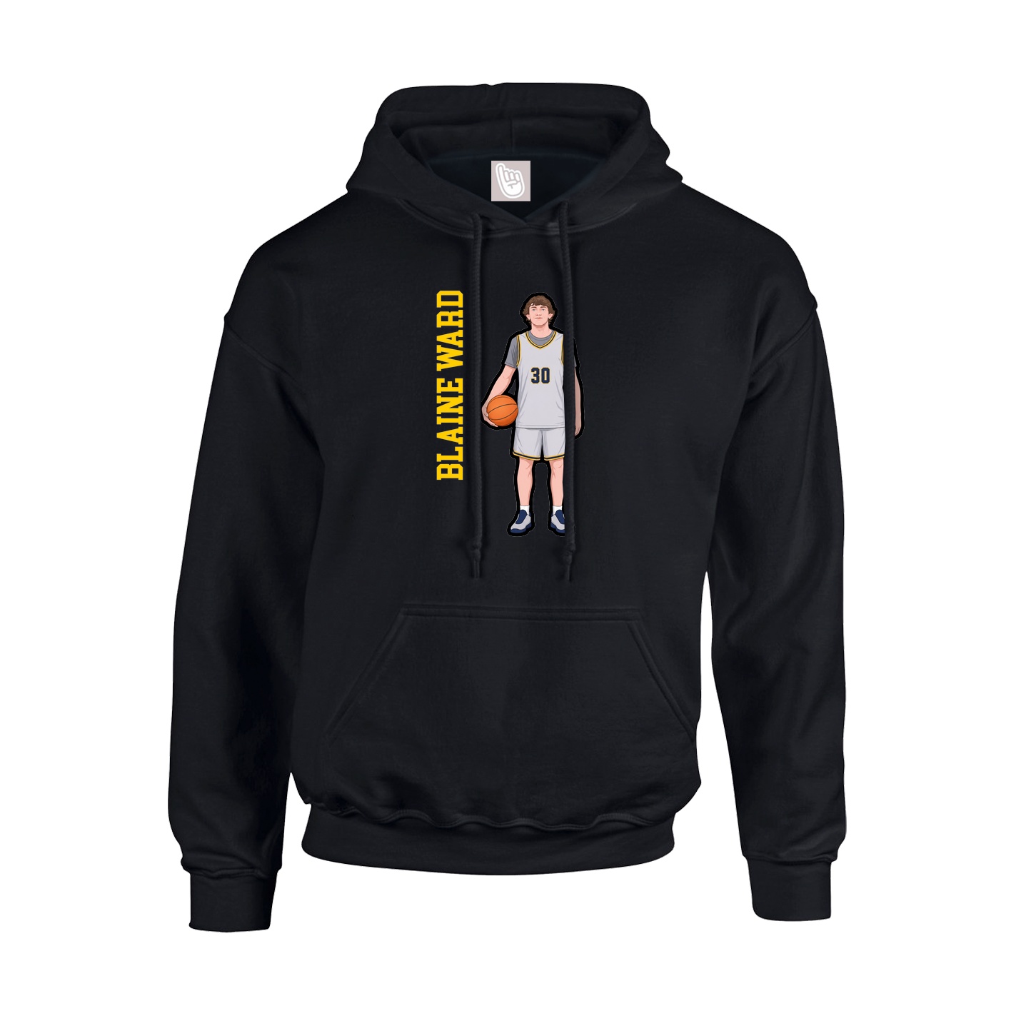 Hoodie — Name Vertical in Black