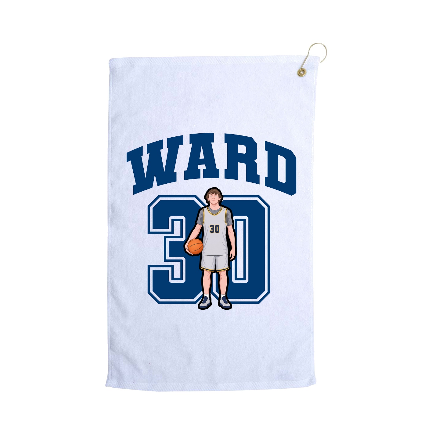 Golf Towel — Number in White