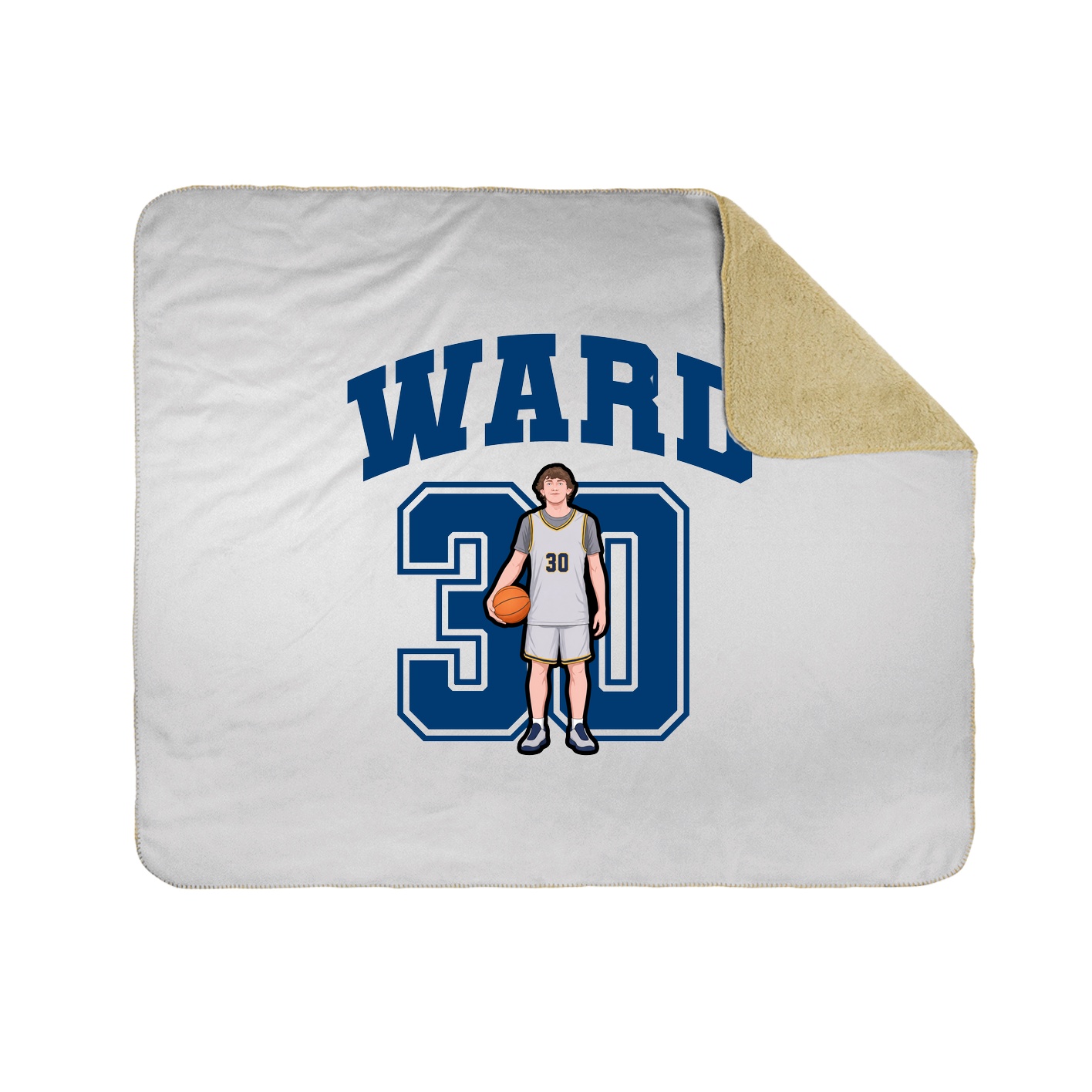Throw Blanket — Number in White