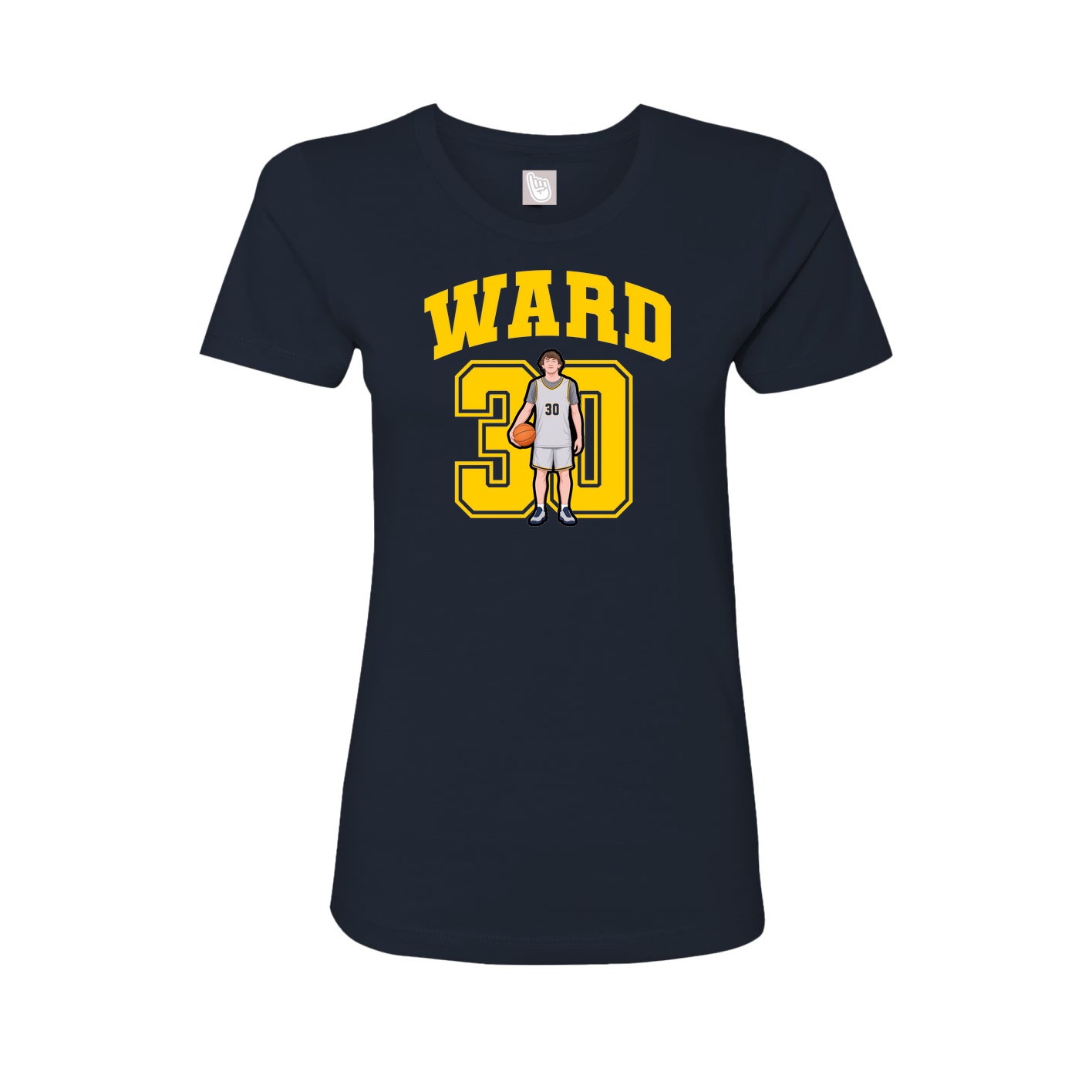 Fitted Women's Tee — Number in Navy