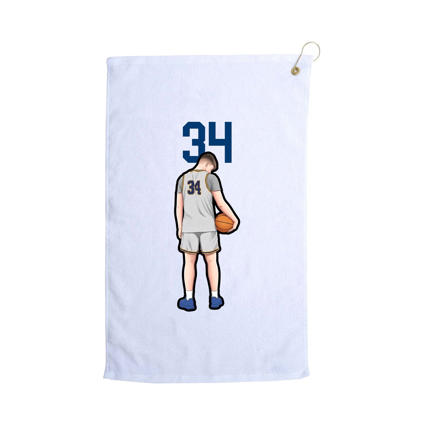 Golf Towel — Number Top in White