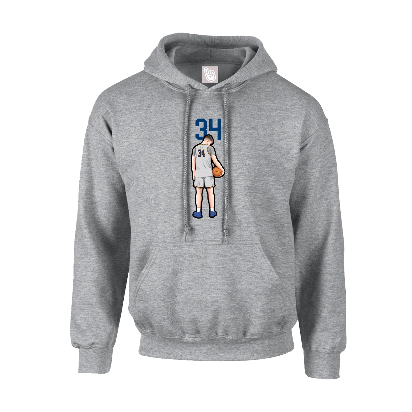 Youth Hoodie — Number Top in Grey