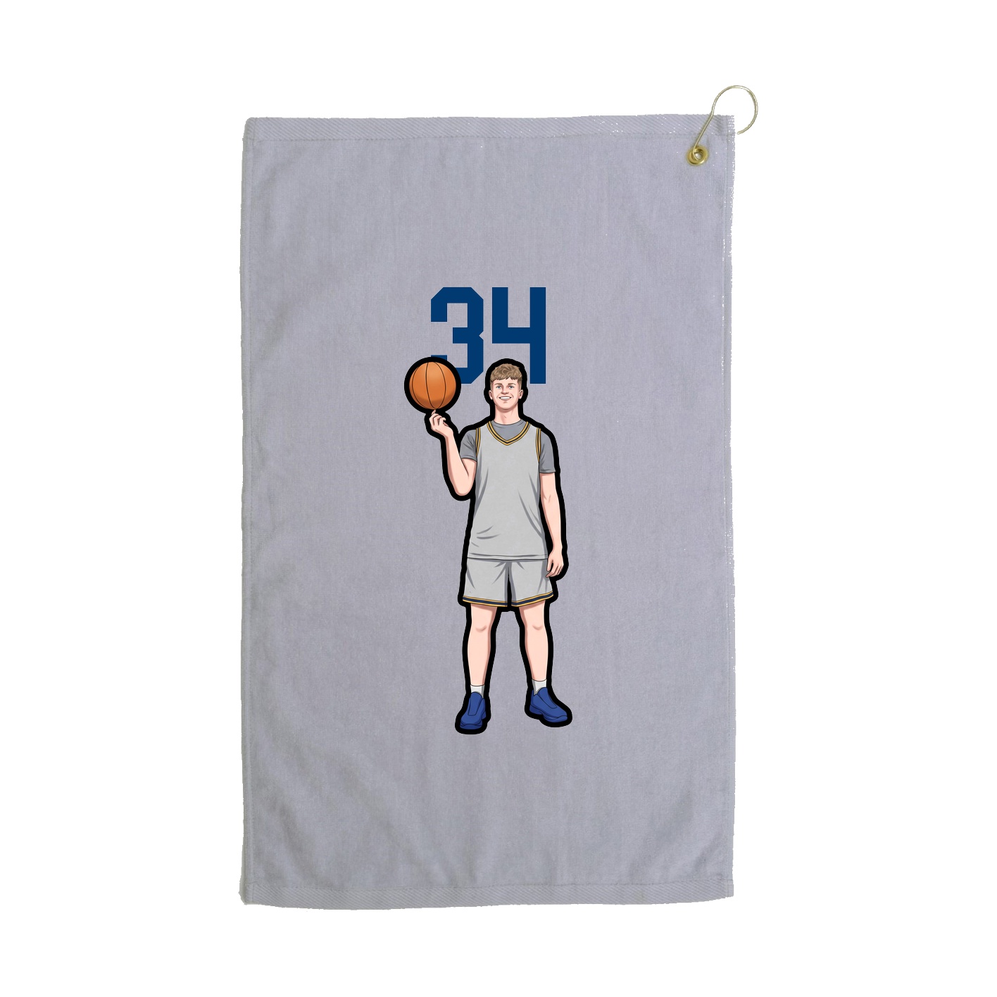 Golf Towel — Number Top in Grey