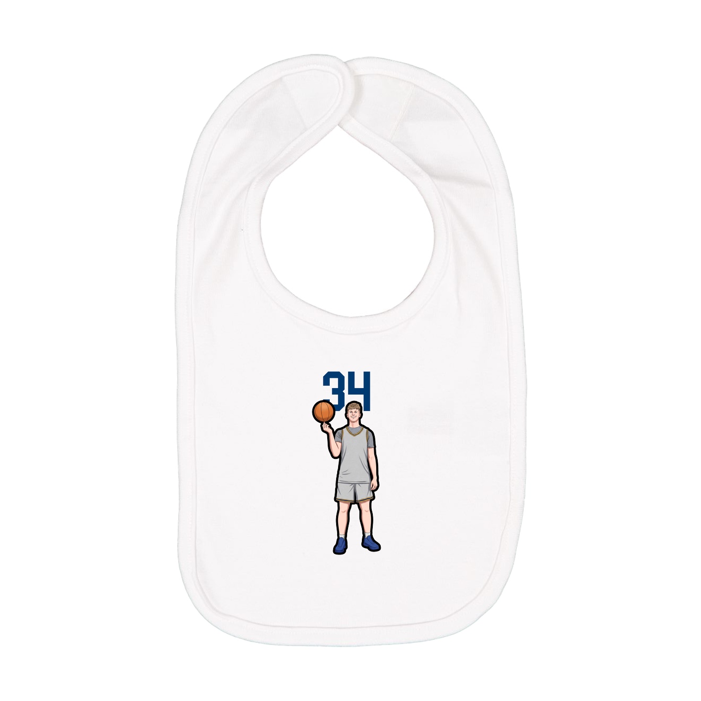 Infant Bib — Number Top in White