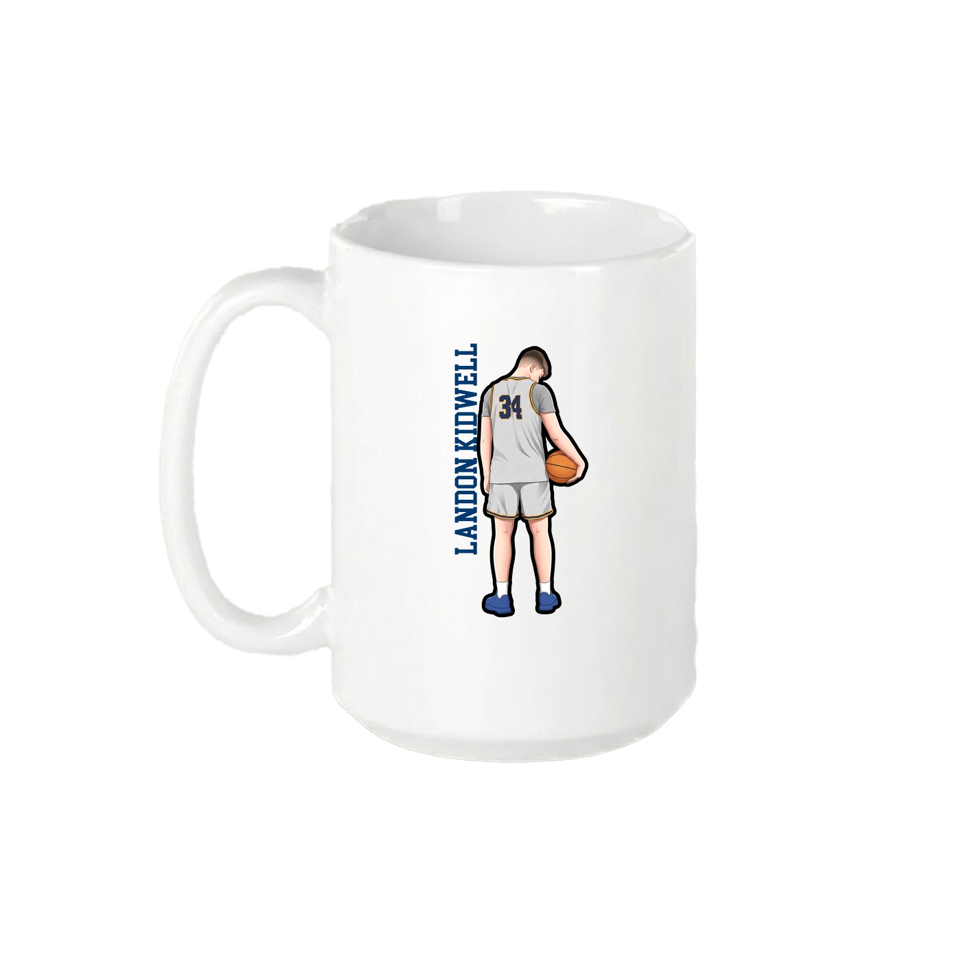 15oz Coffee Mug — Name Vertical in White