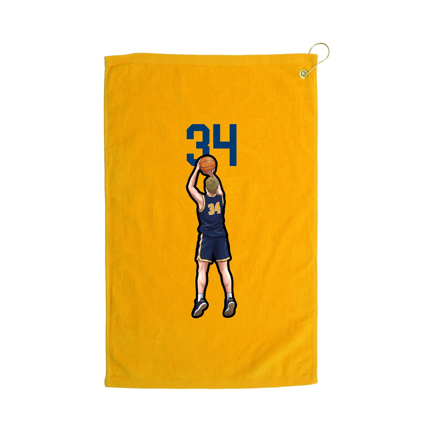 Golf Towel — Number Top in Gold