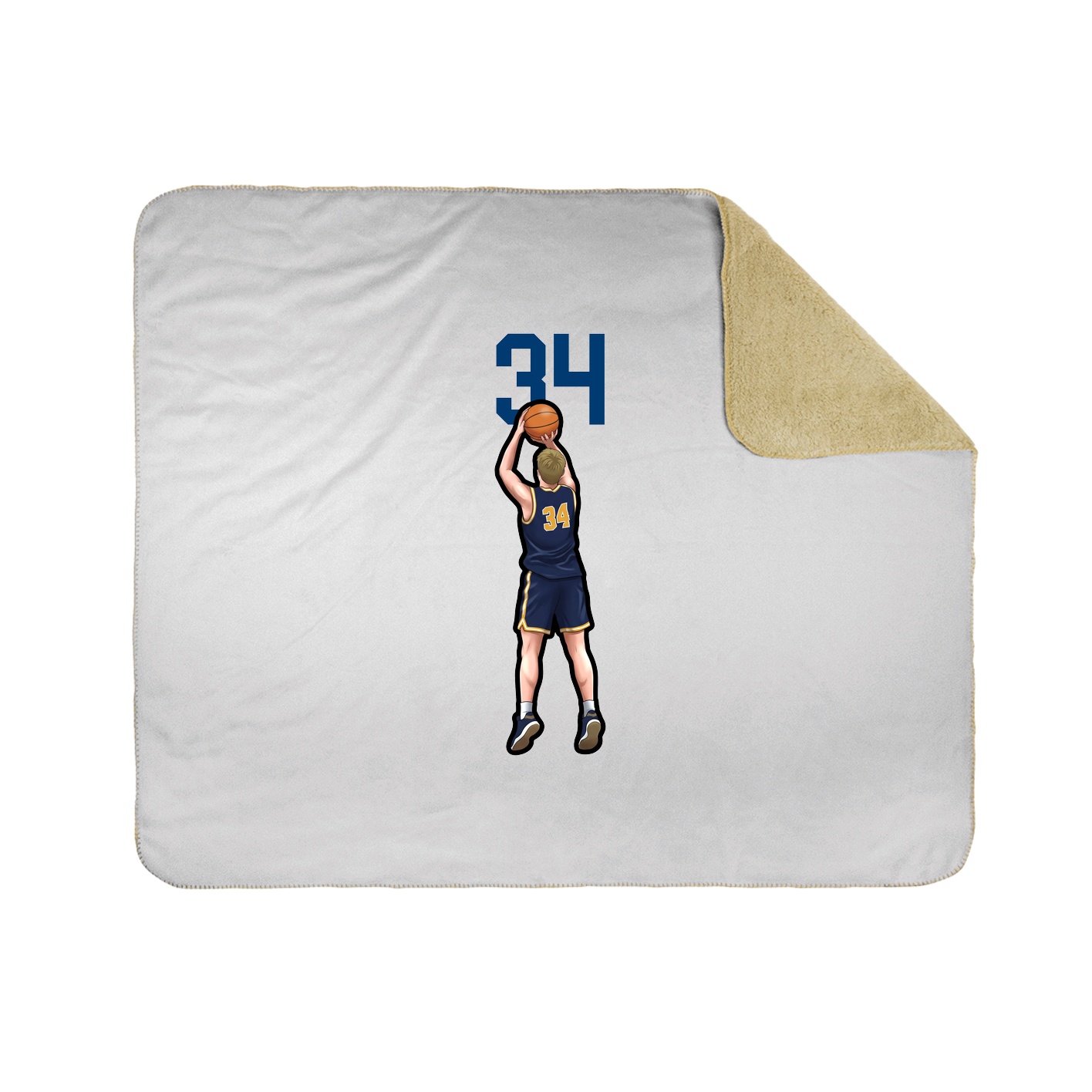 Throw Blanket — Number Top in White