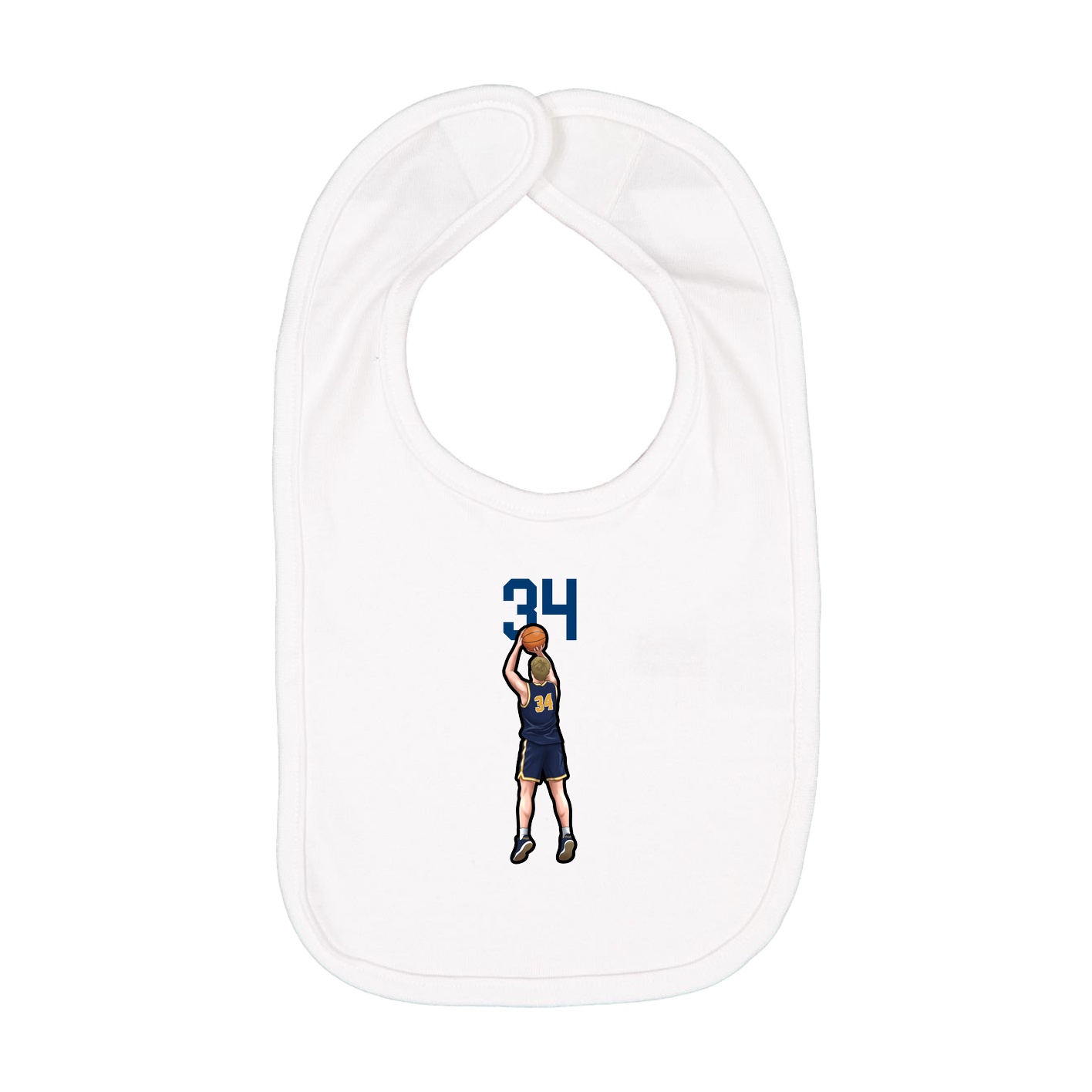 Infant Bib — Number Top in White