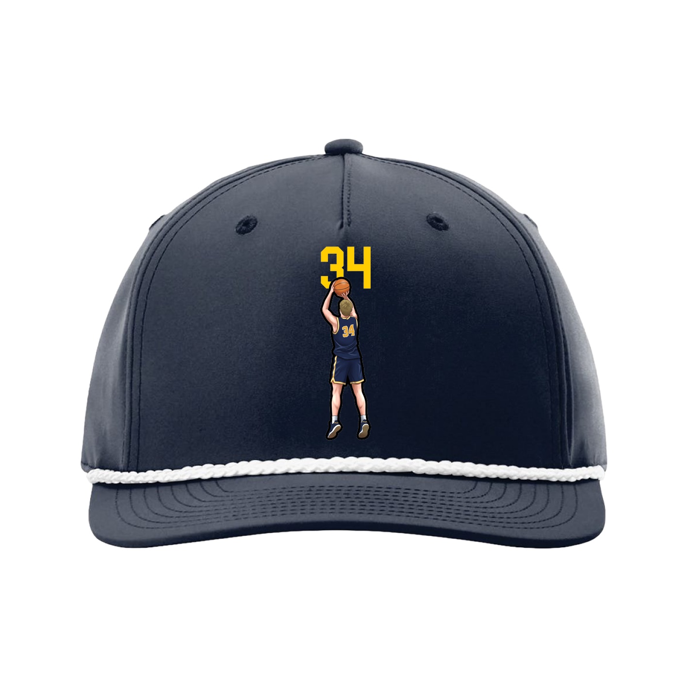 Five-Panel Classic Rope Cap — Number Top in Navy