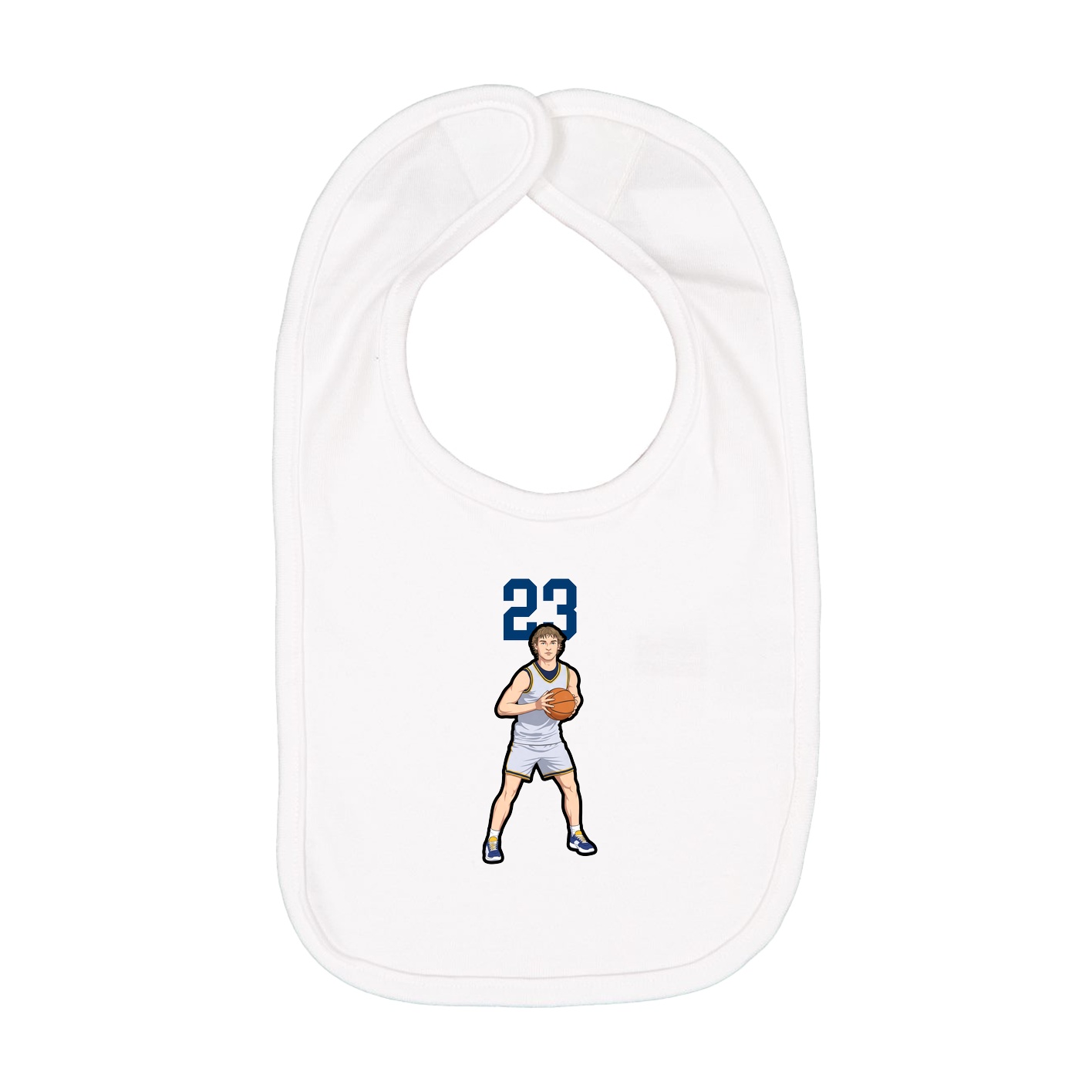 Infant Bib — Number Top in White