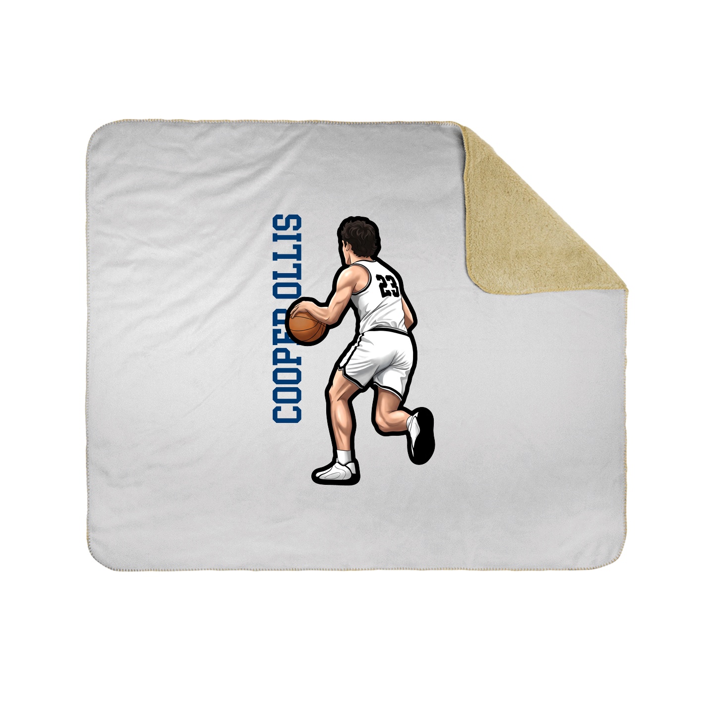 Throw Blanket — Name Vertical in White