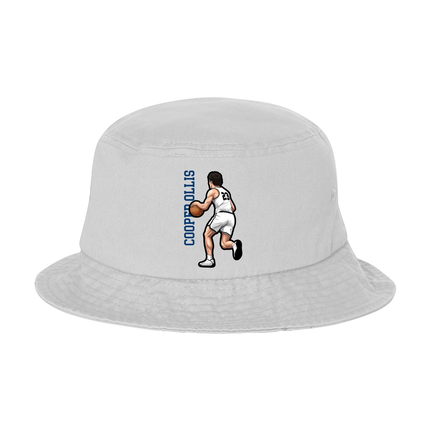 Bucket Cap — Name Vertical in White