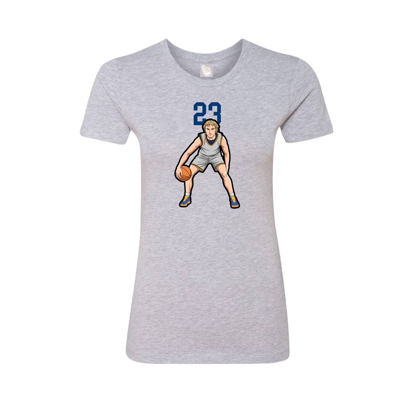 Fitted Women's Tee — Number Top in Grey
