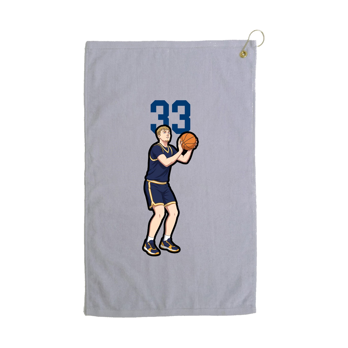 Golf Towel — Number Top in Grey