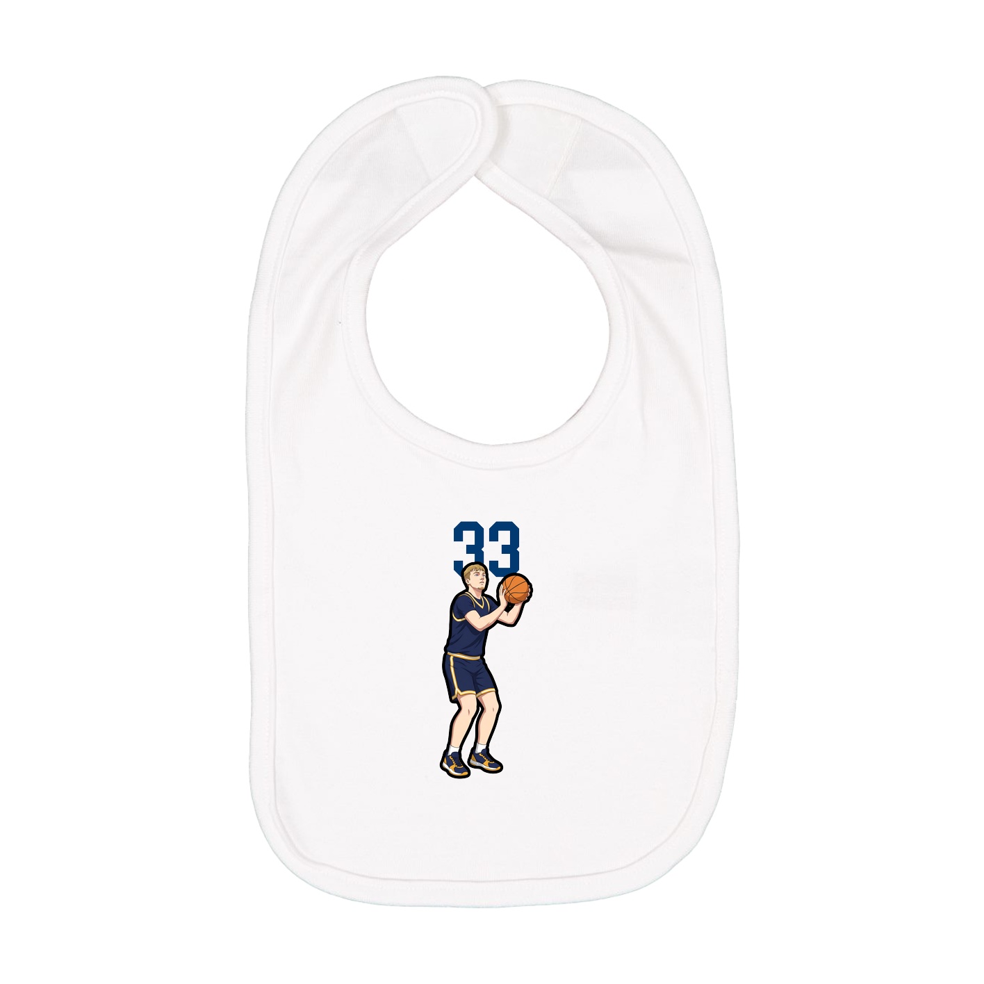 Infant Bib — Number Top in White