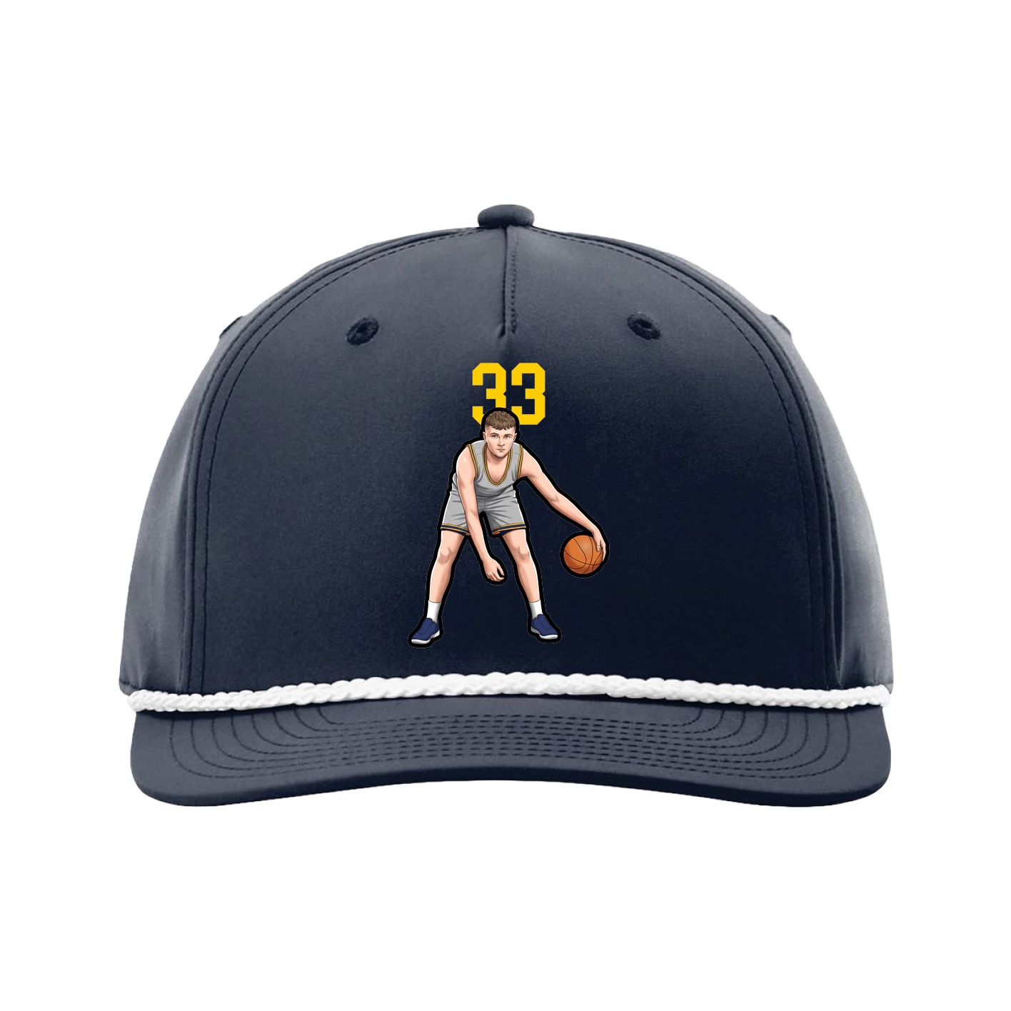 Five-Panel Classic Rope Cap — Number Top in Navy