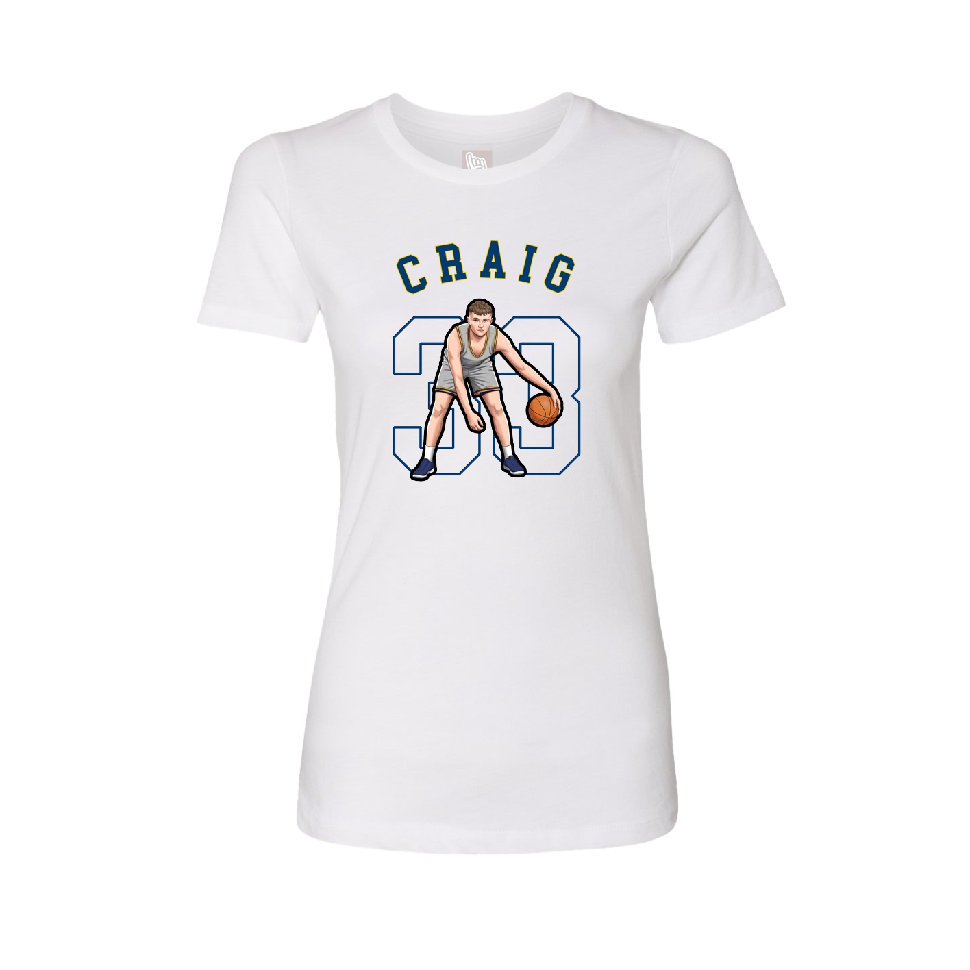Fitted Women's Tee — Shirsey Arch in White