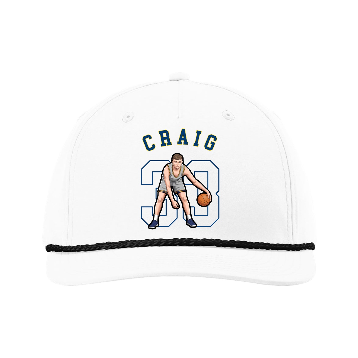 Five-Panel Classic Rope Cap — Shirsey Arch in White