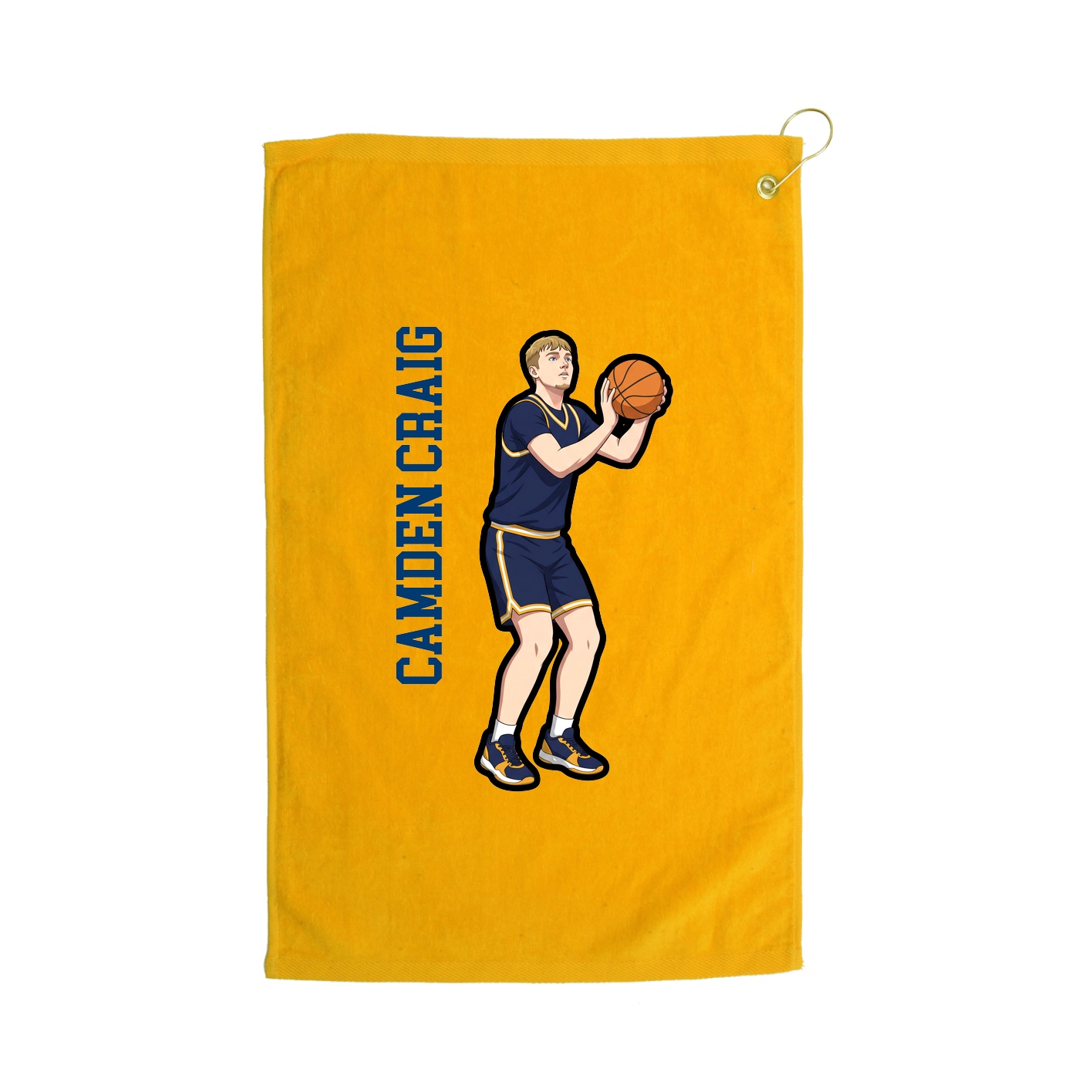 Golf Towel — Name Vertical in Gold