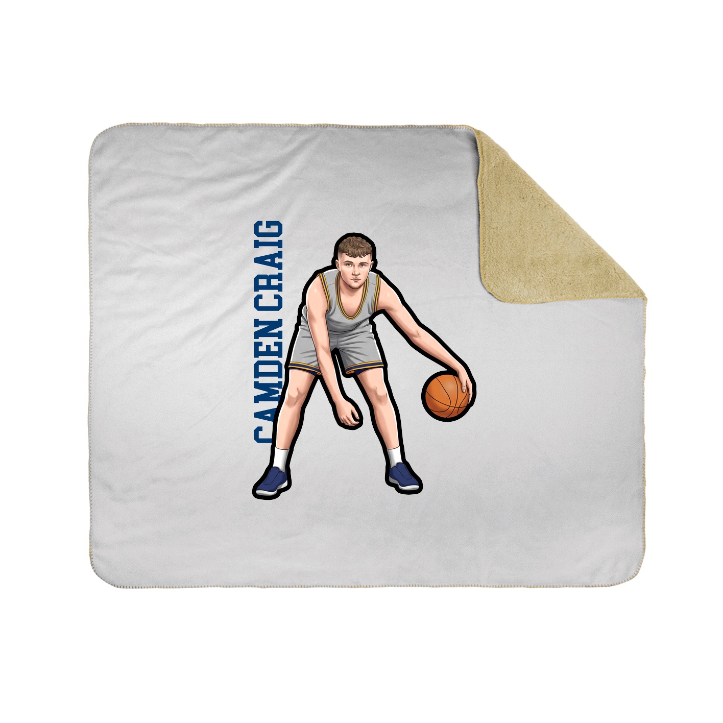 Throw Blanket — Name Vertical in White