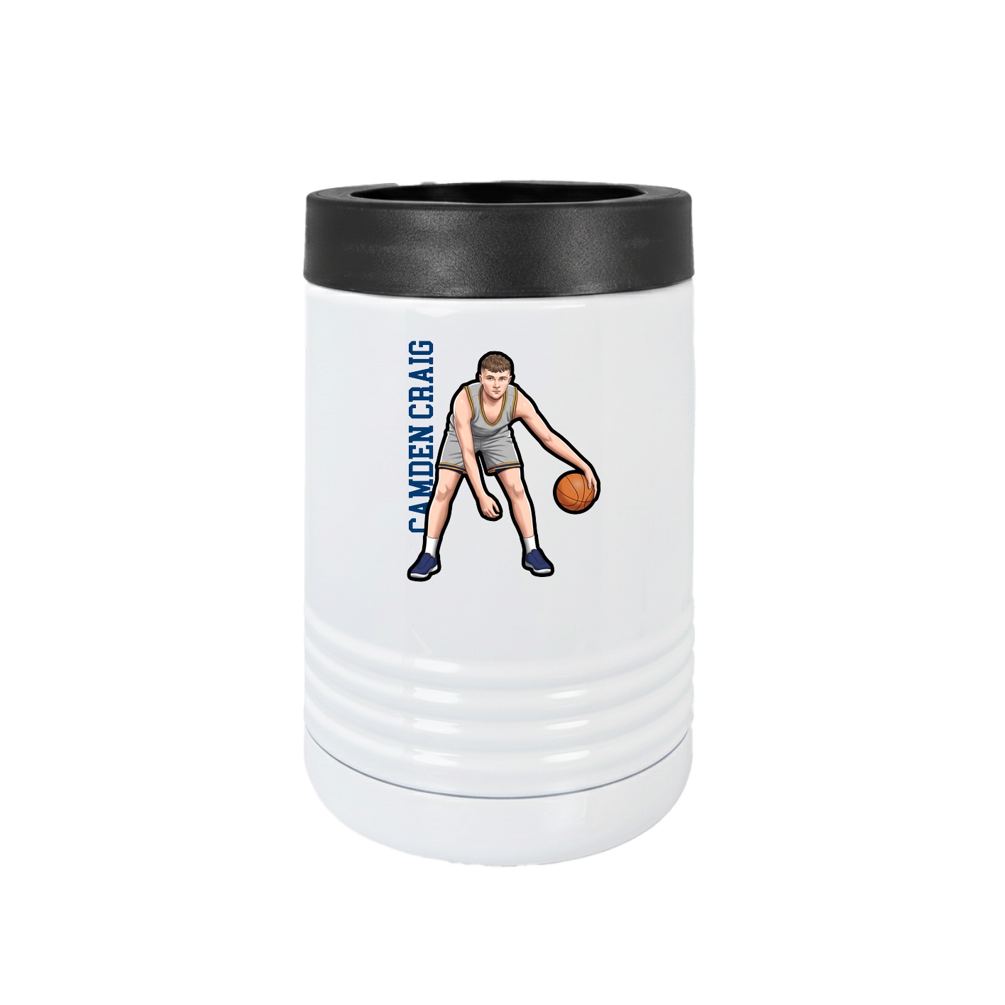 Beverage Holder — Name Vertical in White