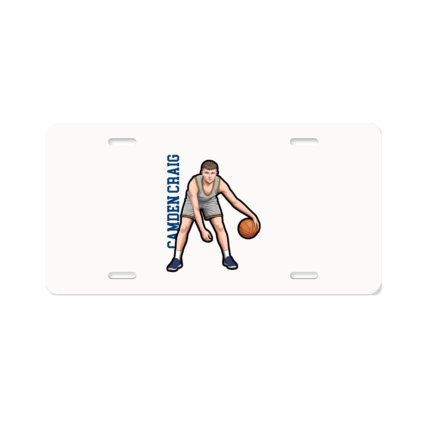 License Plate — Name Vertical in Classic