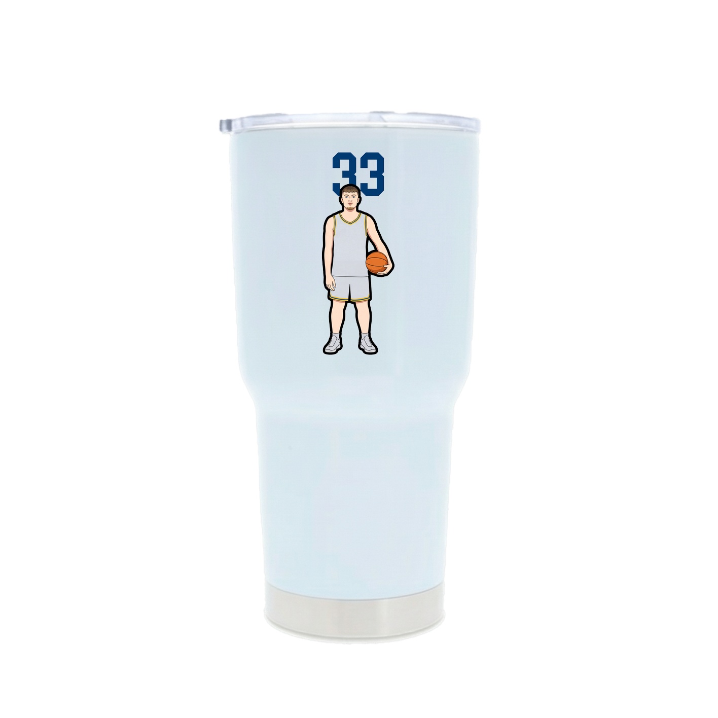 30oz Stainless Steel Tumbler — Number Top in White