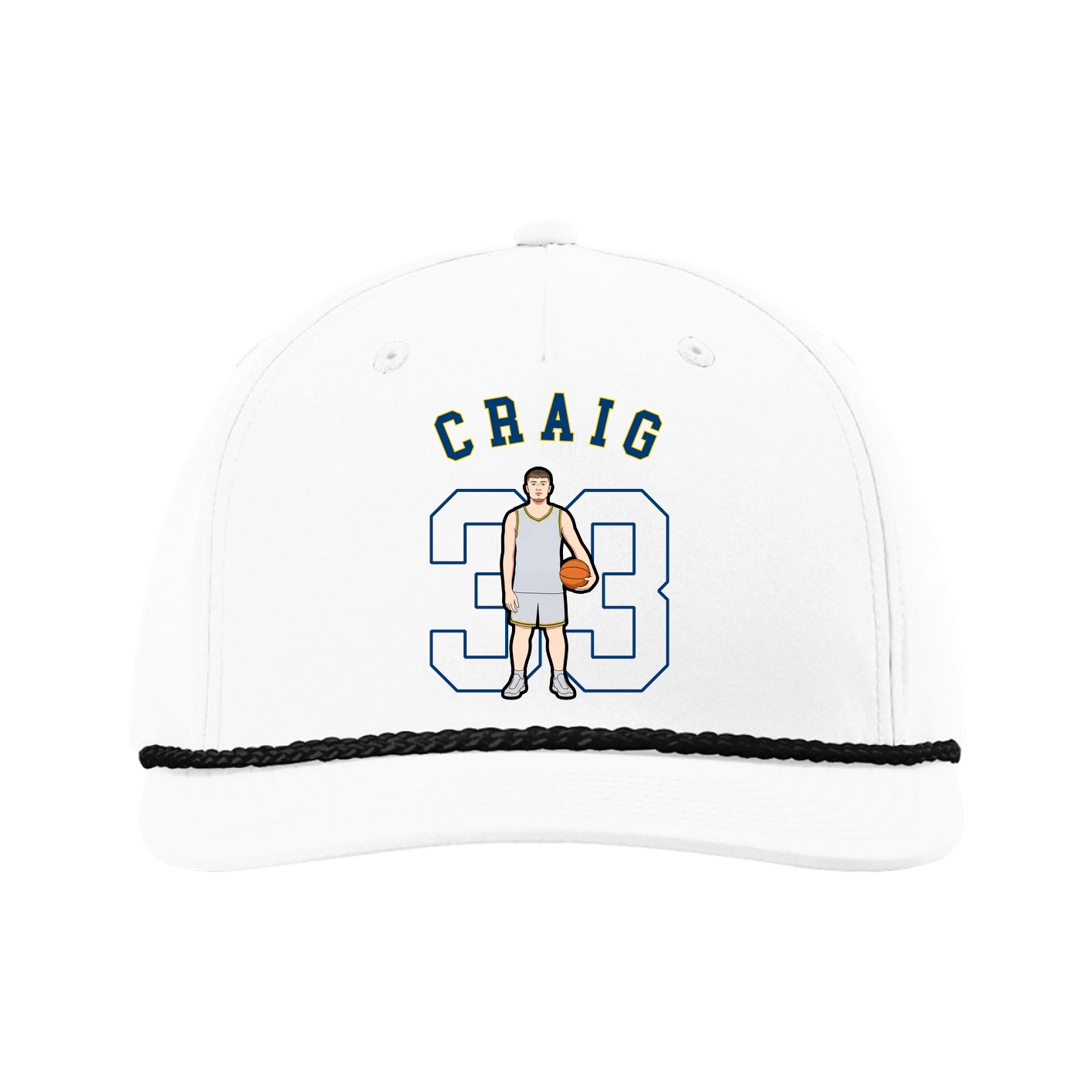 Five-Panel Classic Rope Cap — Shirsey Arch in White