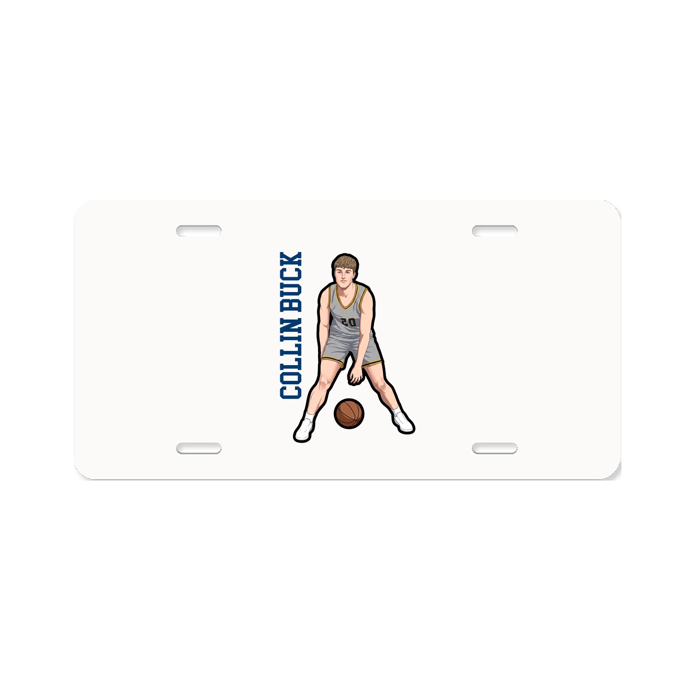 License Plate — Name Vertical in Classic