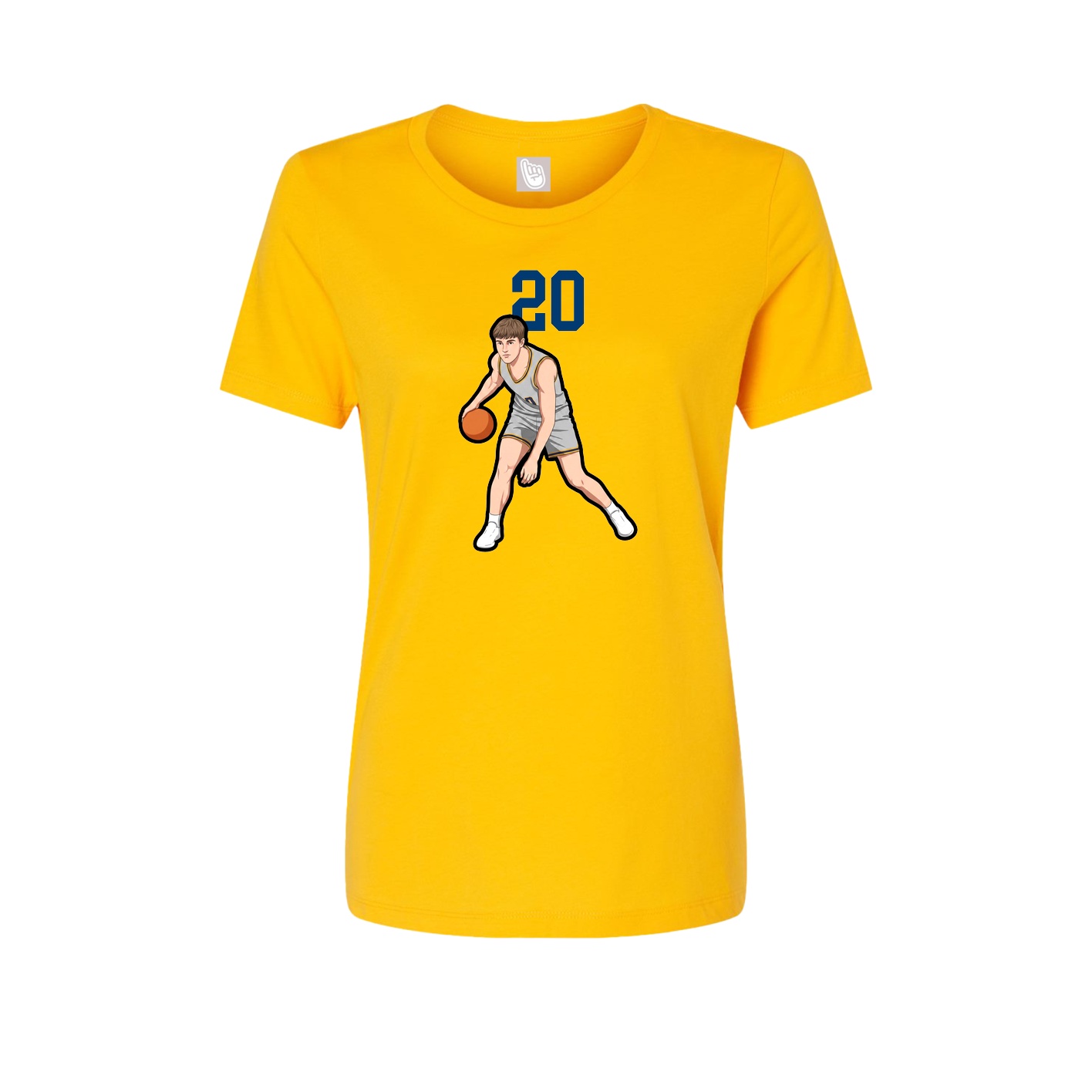 Womens Tee — Number Top in Gold