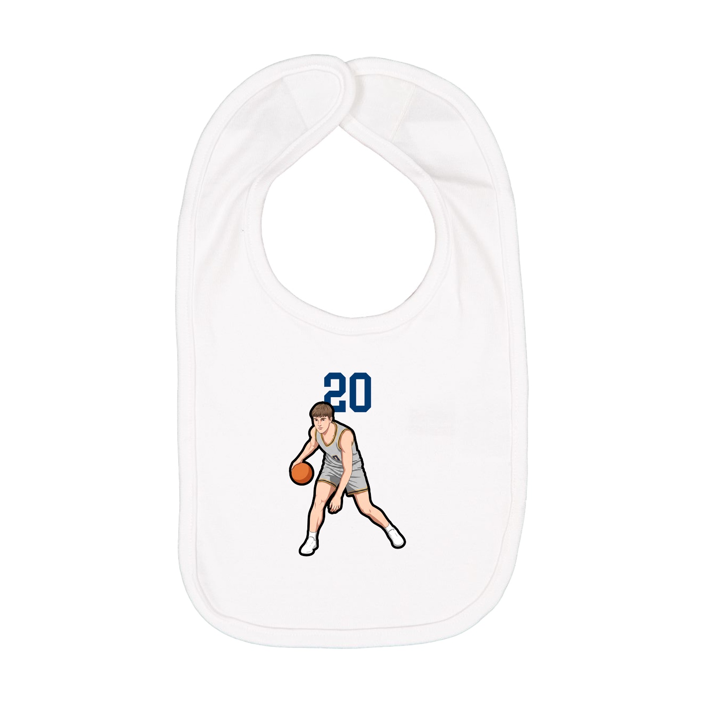Infant Bib — Number Top in White