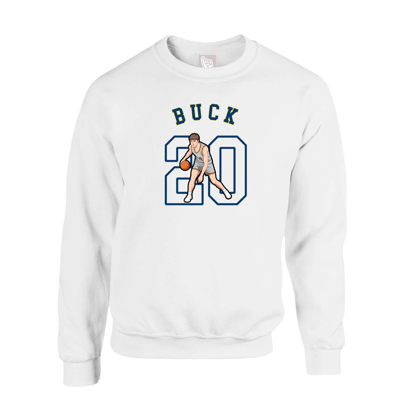 Fleece Crew — Shirsey Arch in White