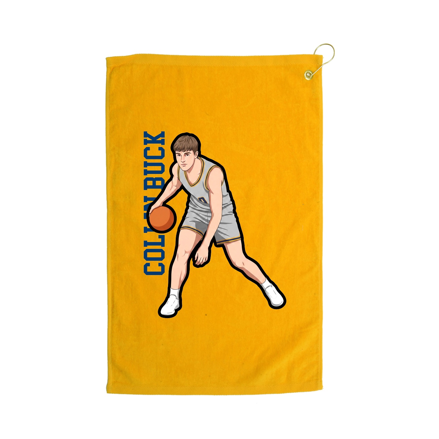 Golf Towel — Name Vertical in Gold