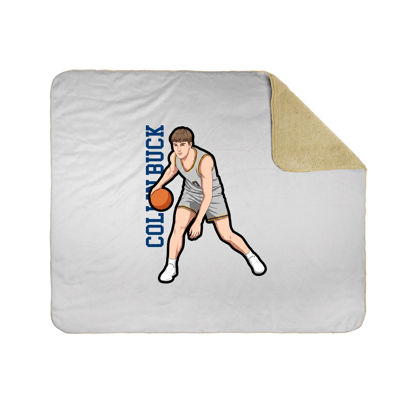 Throw Blanket — Name Vertical in White