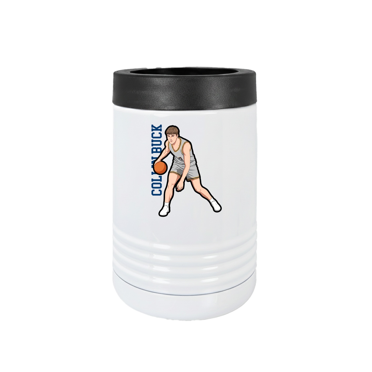 Beverage Holder — Name Vertical in White
