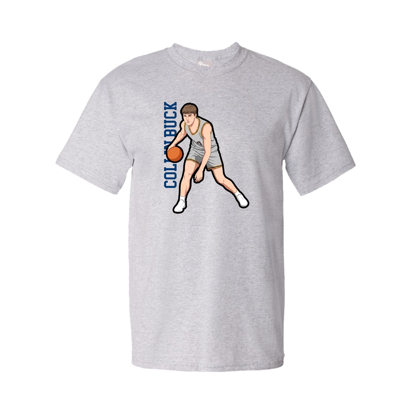 Tee — Name Vertical in Grey